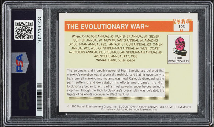 1990 Impel Marvel Universe Card #103 Evolutionary War PSA 10 GEM MINT (MGD2)