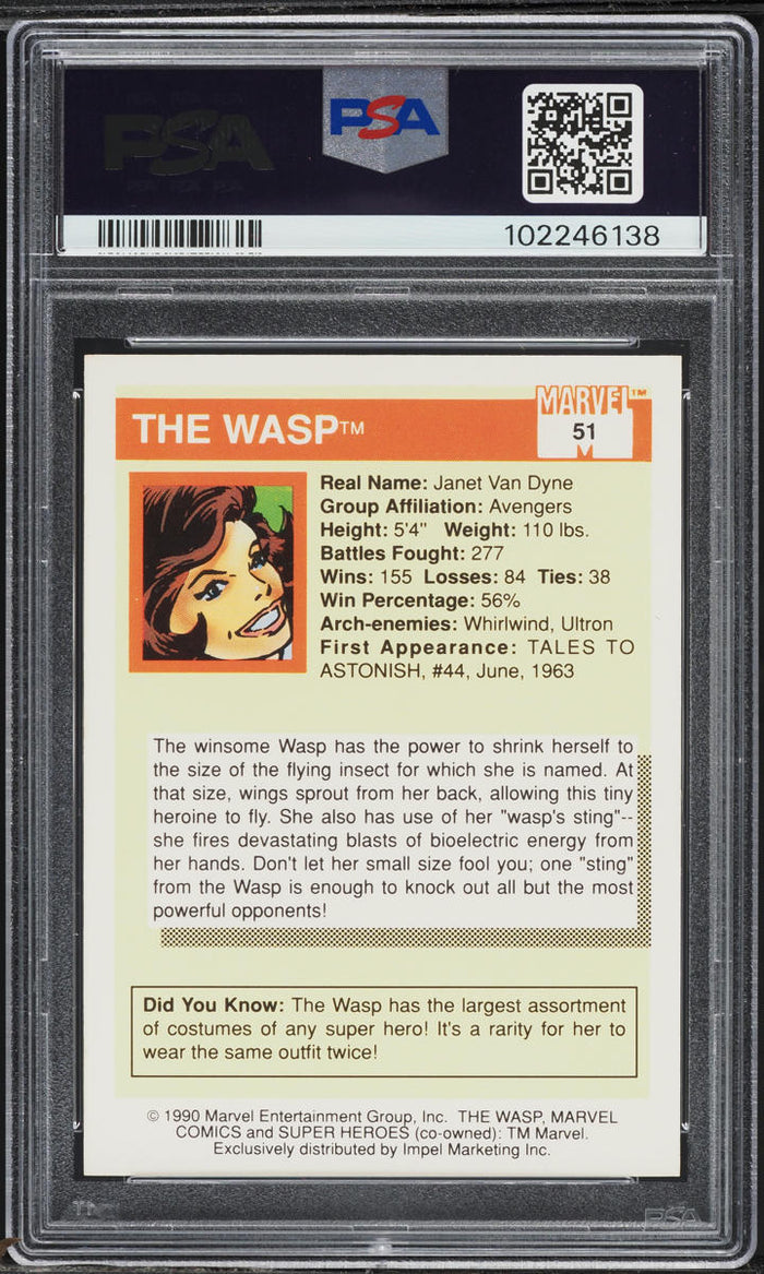 1990 Impel Marvel Universe Card # 51 Wasp PSA 10 GEM MINT (MGD2)