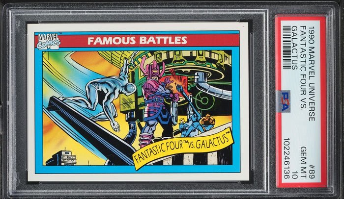 1990 Impel Marvel Universe Card # 89 Fantastic Four Vs. Galactus PSA 10 GEM MINT (MGD2)