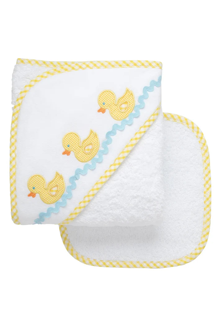3 Marthas Hooded Towel and Washcloth set