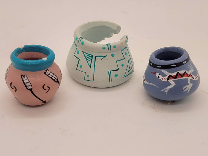 3pc Painted Vase Set
