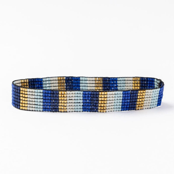 Alex Vertical Stripes Beaded Stretch Bracelet Greece Stretch