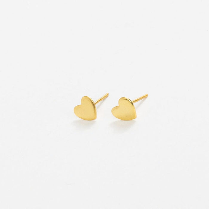 Alice Hearts Post Earrings Brass