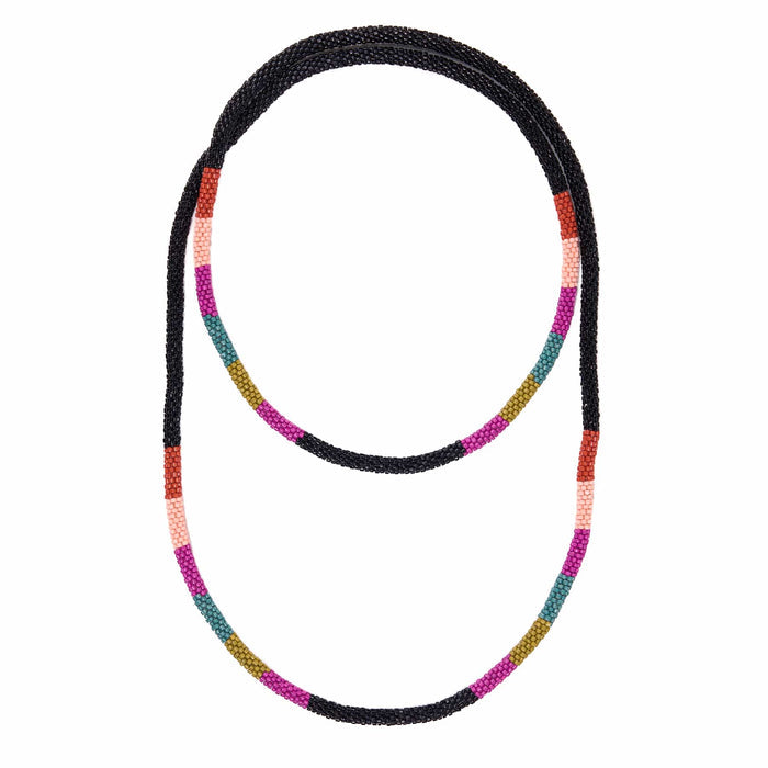 Allie Seed Bead Long Necklace Muted Single Strand