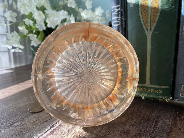 Antique Dugan Glass Pearl Iris Thin Ribbed Vase at Duckwells