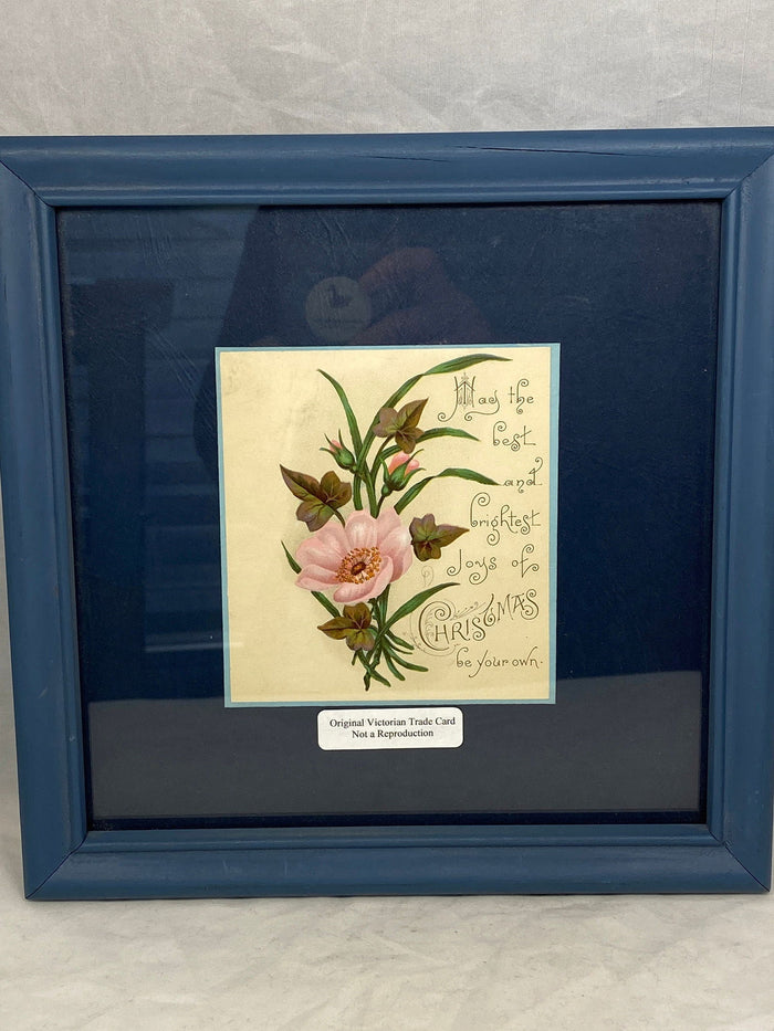 Antique Framed Christmas Trade Card at Duckwells
