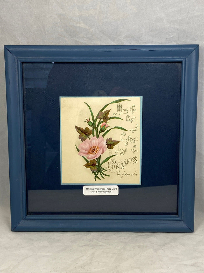 Antique Framed Christmas Trade Card at Duckwells