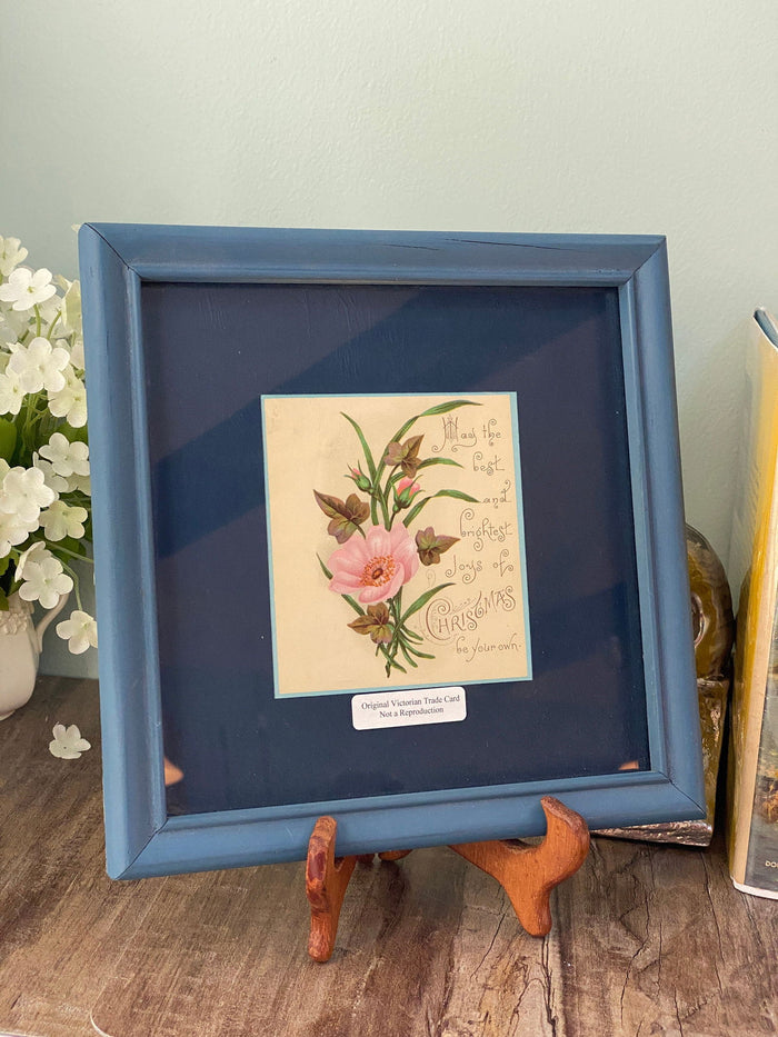 Antique Framed Christmas Trade Card at Duckwells