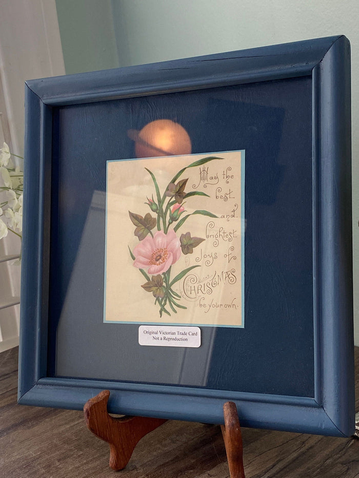 Antique Framed Christmas Trade Card at Duckwells
