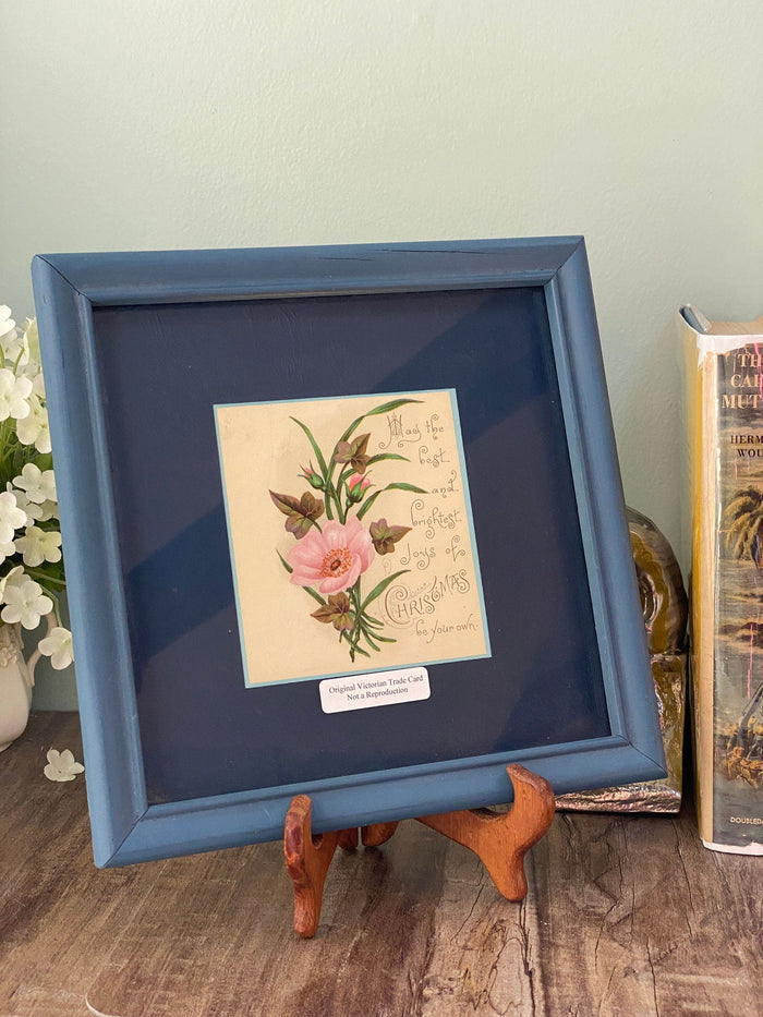 Antique Framed Christmas Trade Card at Duckwells
