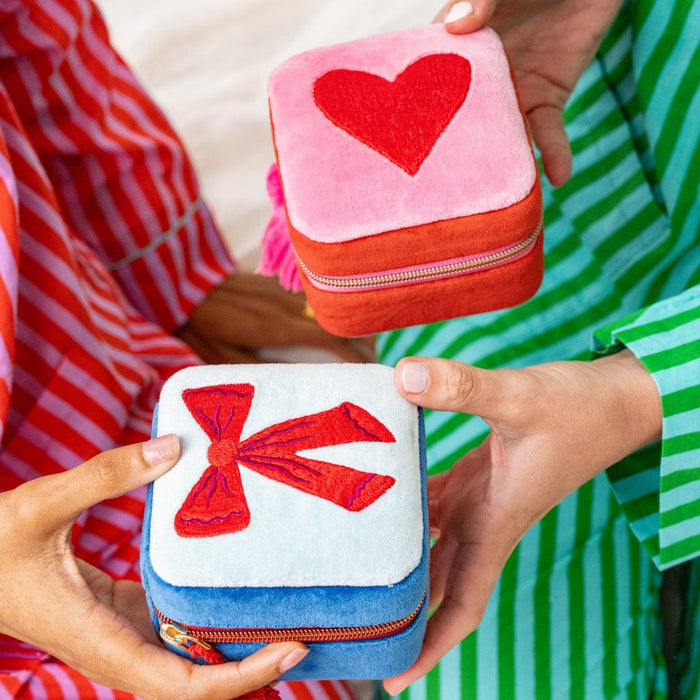 Ariel Heart Velvet Jewelry Box Pink Jewelry Box