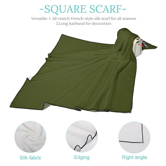 68cm green scarf detail showing right-angle edging