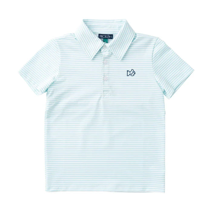 Aruba Blue Stripe Performance Polo