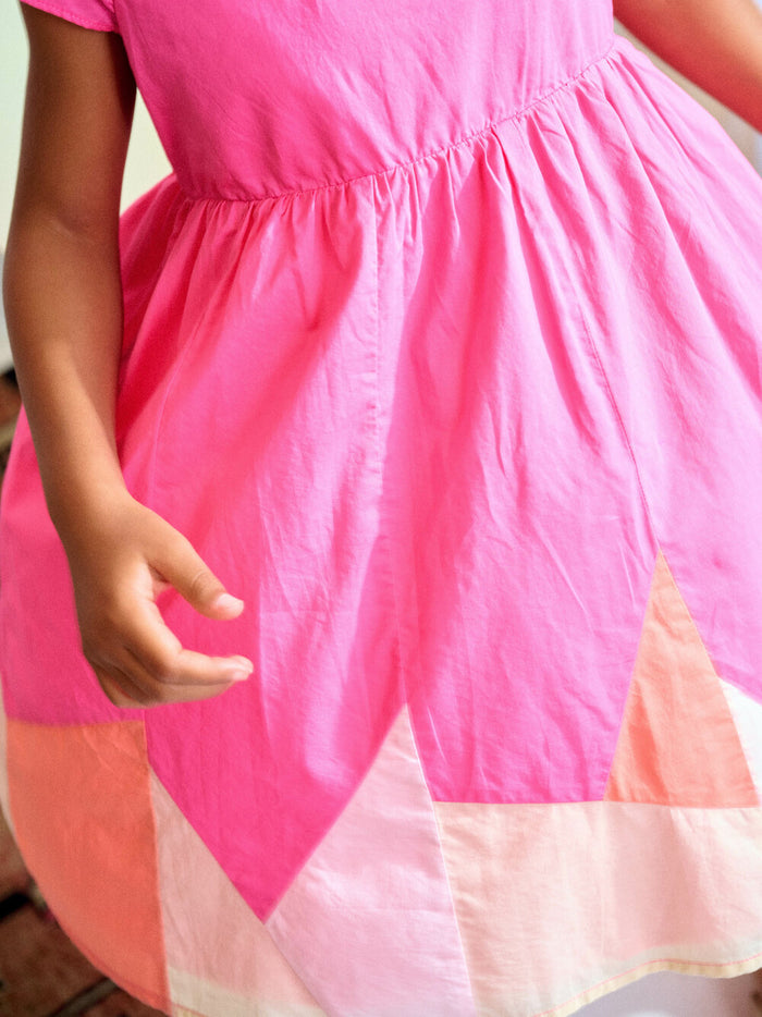 Astilbe Pink Cap Sleeve Jogakbo Dress