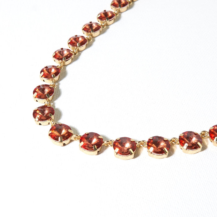 Aurora Medium Round Stone Prism Necklace Amber SHORT