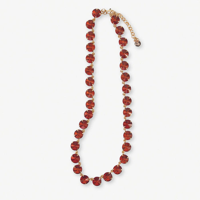 Aurora Medium Round Stone Prism Necklace Amber SHORT