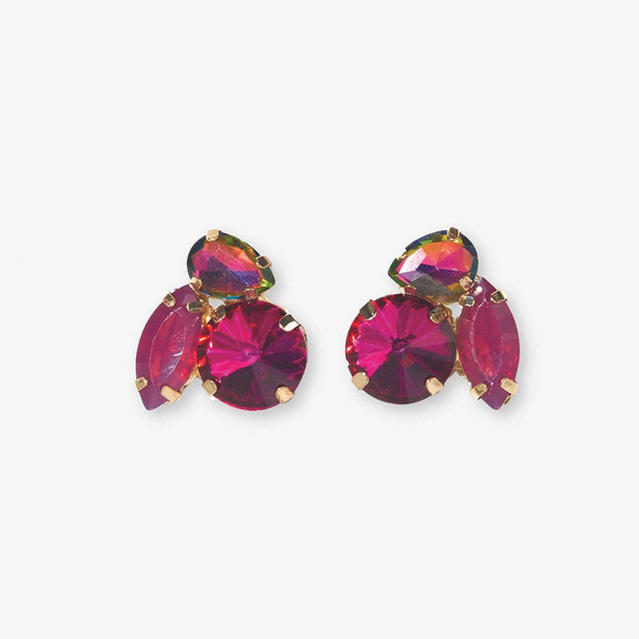 Bailey Mixed Post Earrings Magenta Earrings