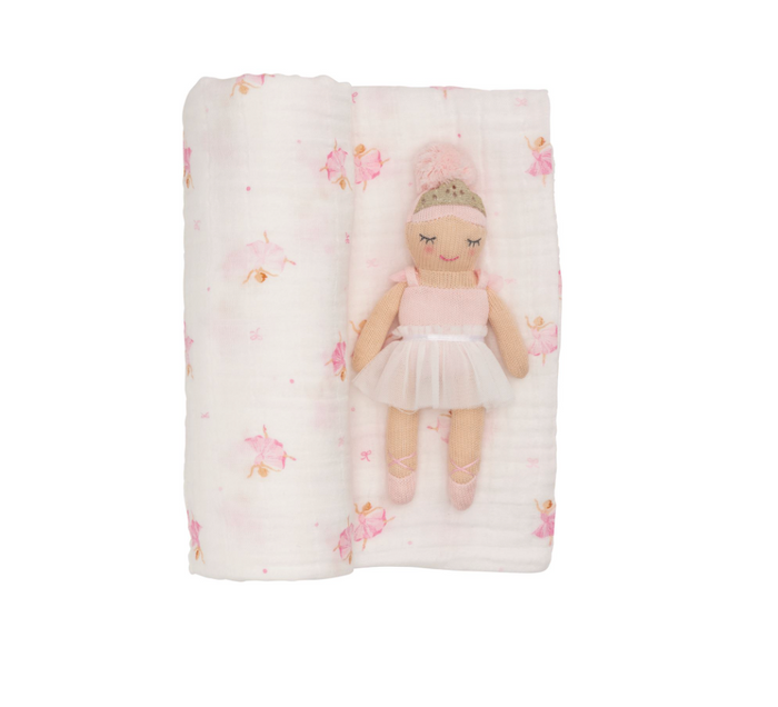 Ballerina Swaddle and Rattle