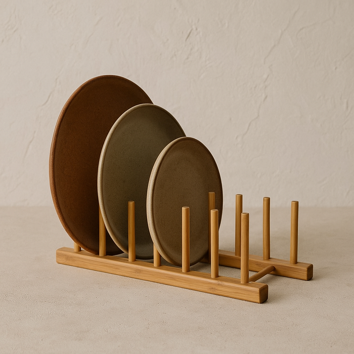 Bamboo Plate Display Rack