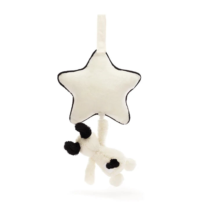 Bashful Black and Cream Puppy Musical Pull