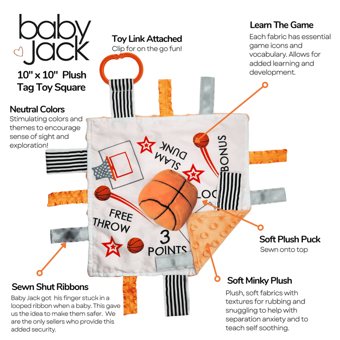 Basketball Baby Learning Lovey Tag Stroller Toy