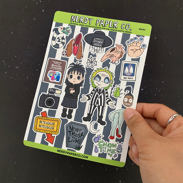 Beetle Universe Character Sticker Sheet  | Hand Drawn Vinyl Sticker Sheet | BJ001