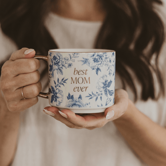 Best Mom Ever Coffee Mug (gold handle)