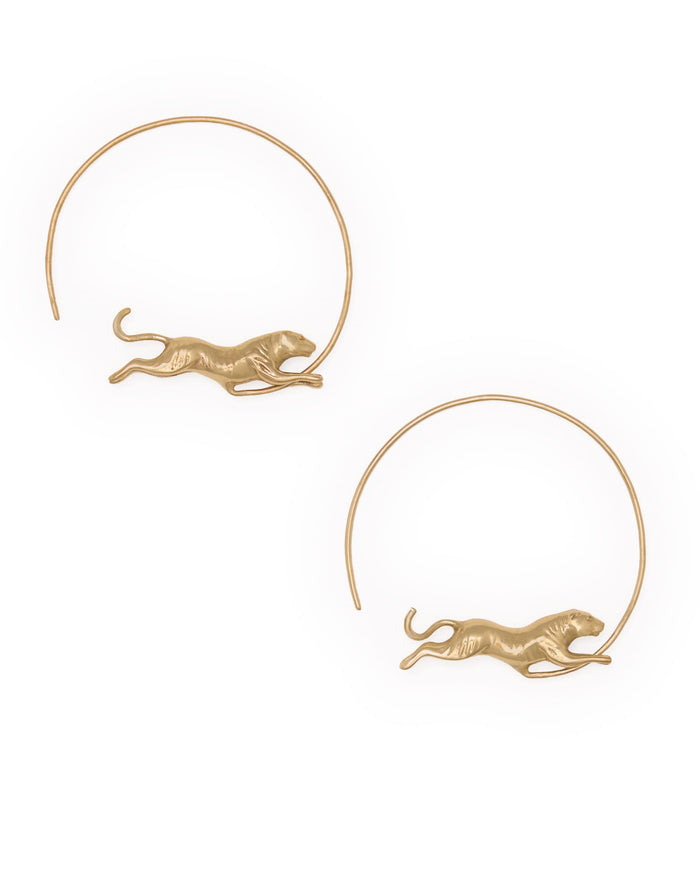Bianca Tiger Hoop Earrings Brass Hoop