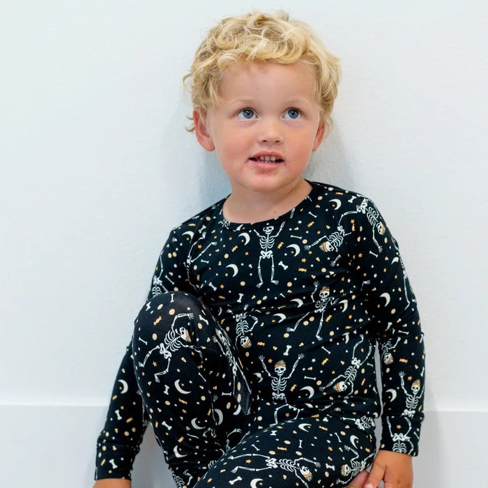 Black Dancing Skeletons LS PJ Set