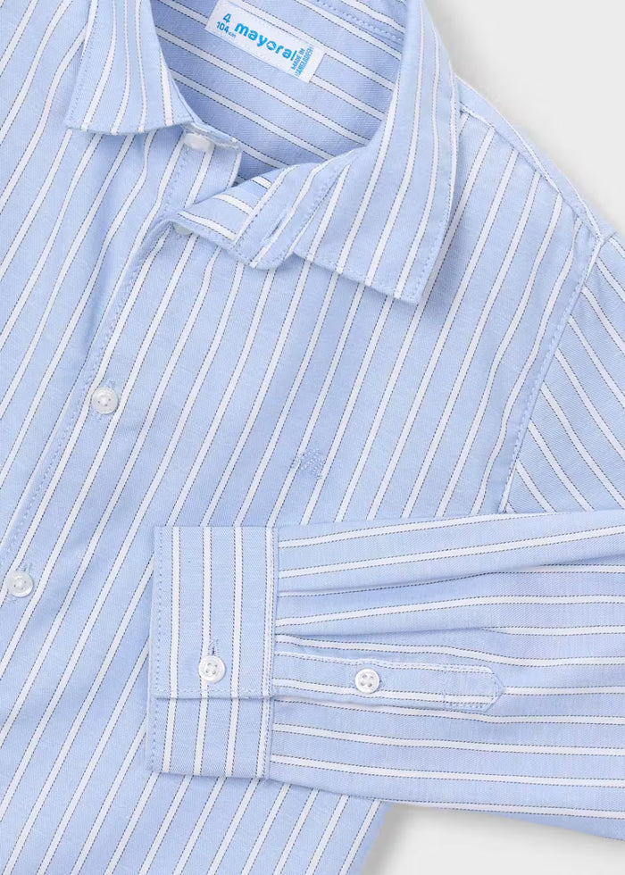 Blue and White Striped Button Down
