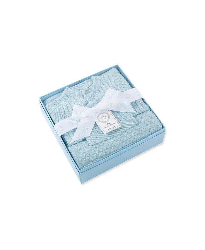 Blue Cable Sweater Gift Box