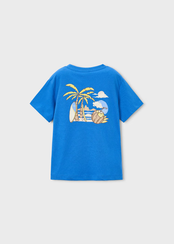 Blue Good Vibes Palm Tree Tee