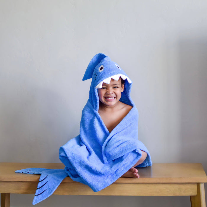 Blue Shark Hooded Towel for Toddlers