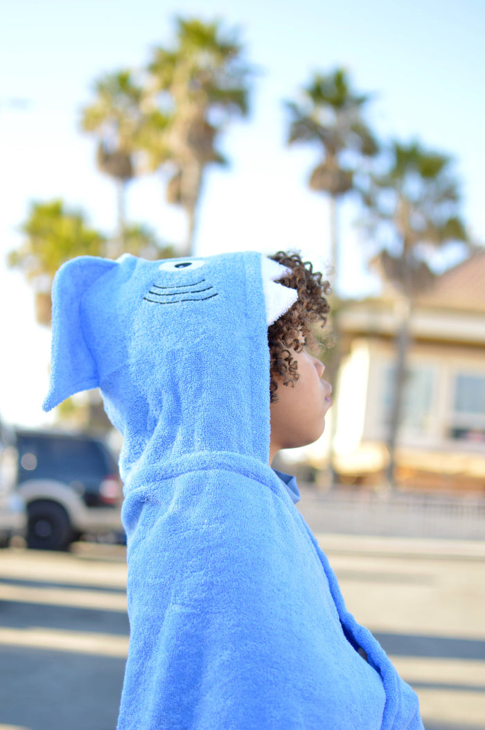 Blue Shark Hooded Towel for Toddlers