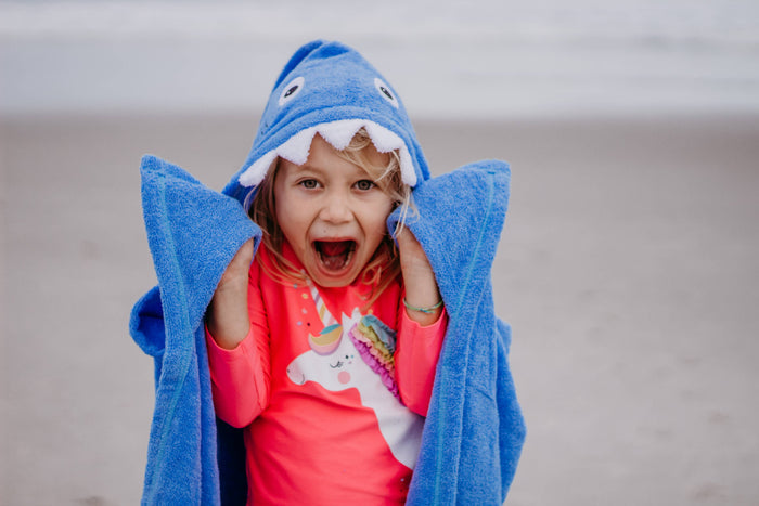 Blue Shark Hooded Towel for Toddlers