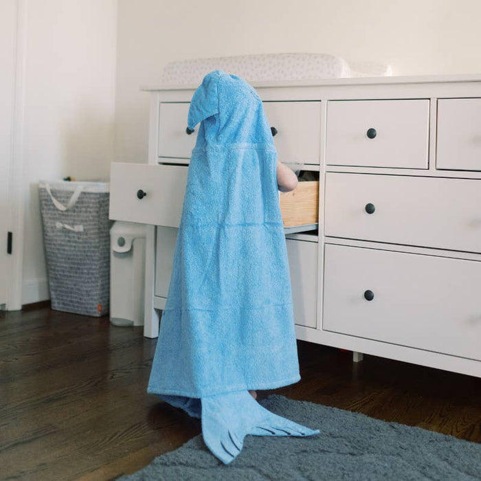 Blue Shark Hooded Towel for Toddlers
