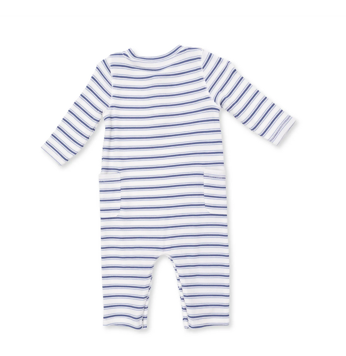 Blue Vintage Stripe Romper