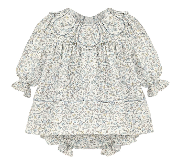 Blue Whimsy Floral Petal Float Dress