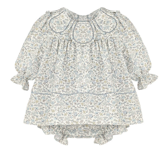 Blue Whimsy Floral Petal Float Dress