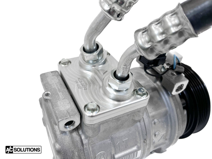 BMW E30, E28 A/C Solutions 24v Swap Denso Compressor Manifold