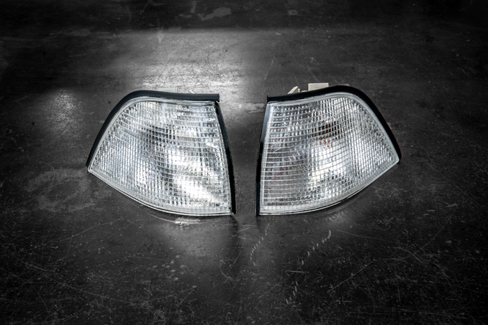 BMW E36 DEPO Euro Clear Corner Lights for 2 Door Coupe/Convertible - 63138353283, 63138353284-Exterior Lights-grip-drift-Garagistic-bmw