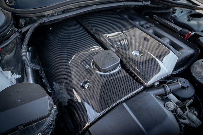 BMW E46 M54 / M52 Carbon Engine Cover - 11127526445, 11121710781-Engine Accessories-grip-drift-Yes - Add Fuel Rail Cover-Garagistic-bmw