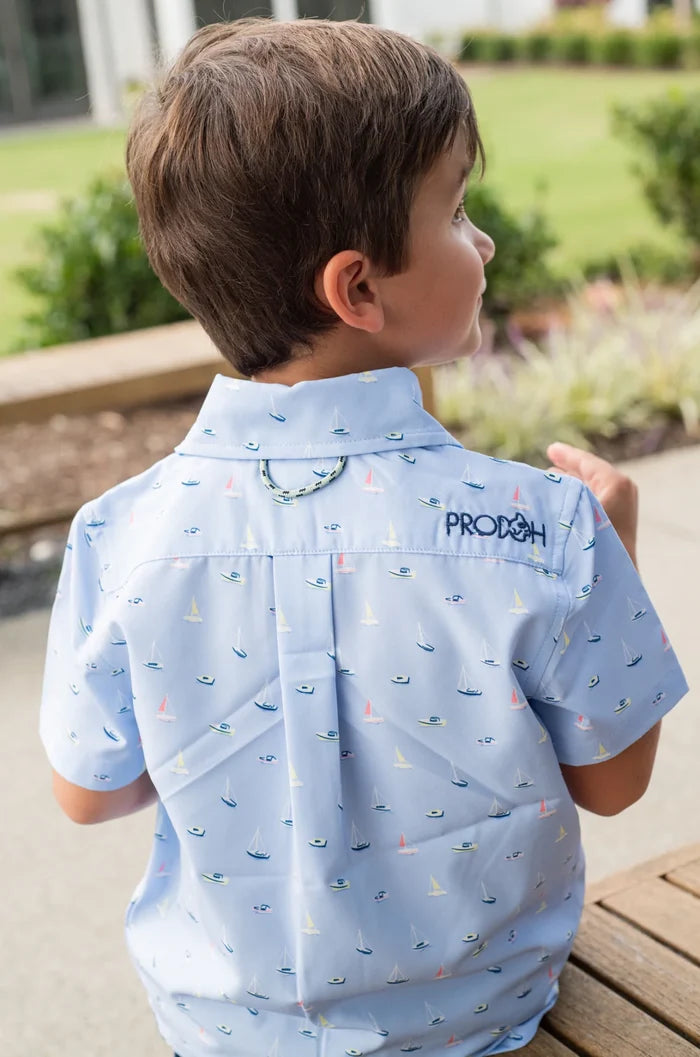 Boats in the Bay Button Down Shirt