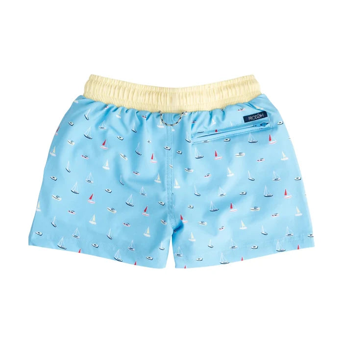 Boats in the Bay Swim Trunk