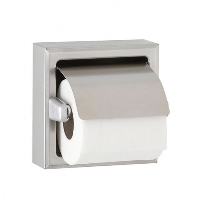 BOBRICK B66997.60 Single Toilet Roll Holder with Hood Theft Resistant
