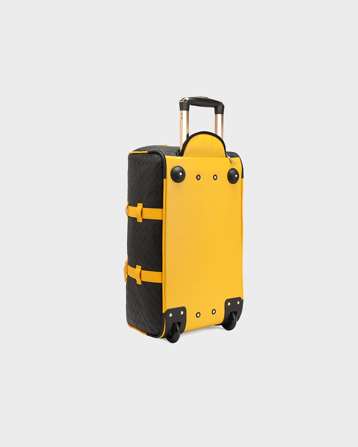 Bodega Traveler Rolling Duffle in Black & Yellow