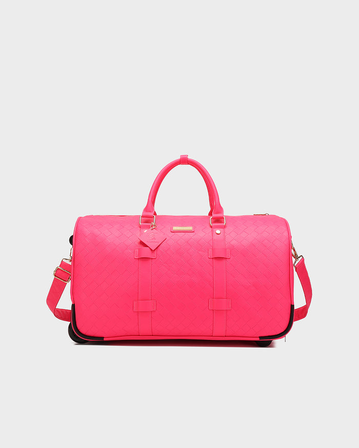 Bodega Traveler Rolling Duffle in Neon Pink