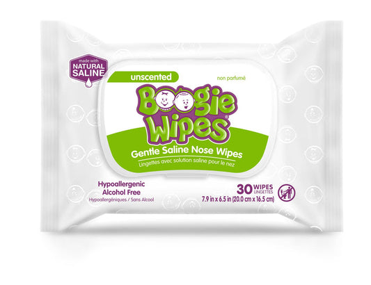 Boogie Saline Nose Wipes, Unscented, 30ct