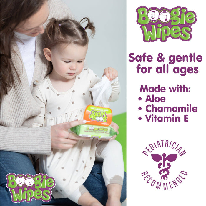 Boogie Saline Nose Wipes, Unscented, 30ct