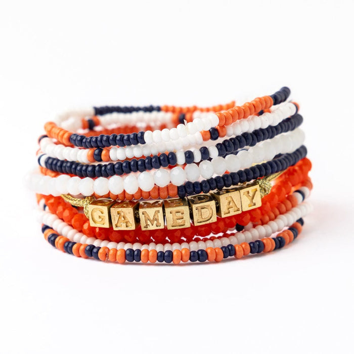 Bracelet Stack Game Day Navy + Orange Stack
